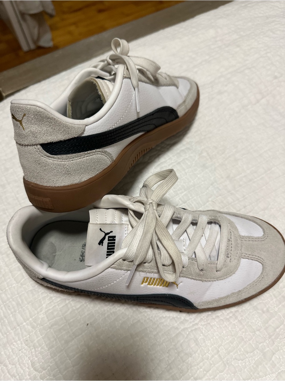 Puma Women's White, Black & Gum-Trim Low-Top Sneaker - Picture 3 of 4